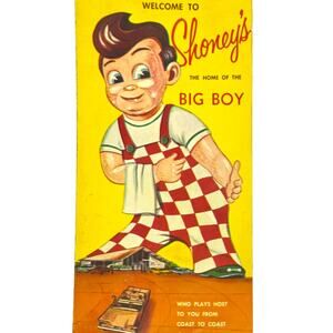 Vintage 1960s Shoney’s Big Boy Menu Restaurant Diner Authentic Alex Schoenbaum